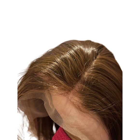 Chocolate Auburn Brown Human Hair 16" Glueless Wig NWT - Picture 6 of 7